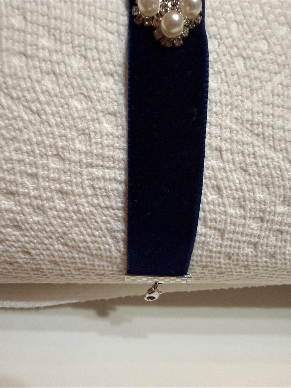 Navy Velvet Pearl & Choker